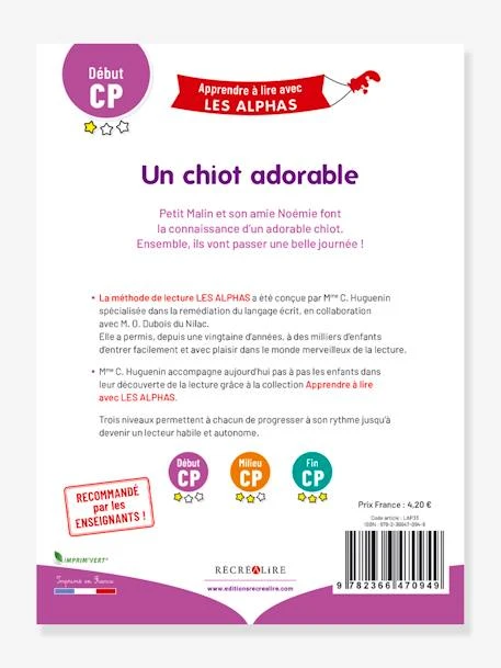 Apprendre à Lire Avec Les Alphas - Un Chien Adorable RÉCRÉALIRE Violet - Recrealire 5 Apprendre à Lire Avec Les Alphas - Un Chien Adorable RÉCRÉALIRE Violet - Recrealire – Image 3