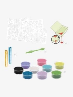 Atelier Sables Colorés Eblouissants Oiseaux Multicolore - Djeco -Magasin De Périphériques Pour Enfants atelier sables colores eblouissants oiseaux 3