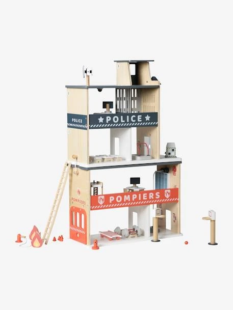 Centre De Secours Poste De Police + Poste De Pompiers En Bois FSC® Blanc - Vertbaudet 4 Centre De Secours Poste De Police + Poste De Pompiers En Bois FSC® Blanc - Vertbaudet – Image 2