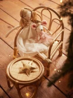 Chaise + Table Poupon En Rotin Beige - Vertbaudet -Magasin De Périphériques Pour Enfants chaise table poupon en rotin 2