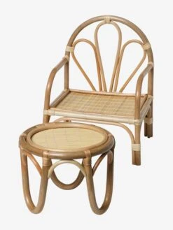 Chaise + Table Poupon En Rotin Beige - Vertbaudet -Magasin De Périphériques Pour Enfants chaise table poupon en rotin 5