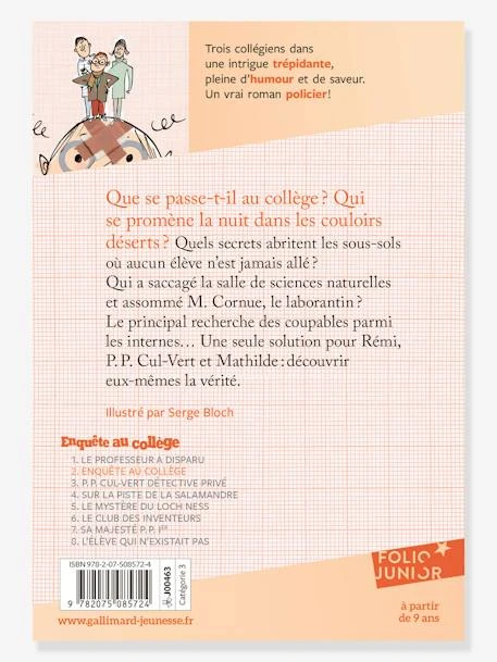 Enquête Au Collège - T2 - GALLIMARD JEUNESSE Orange - Gallimard 4 Enquête Au Collège - T2 - GALLIMARD JEUNESSE Orange - Gallimard – Image 2