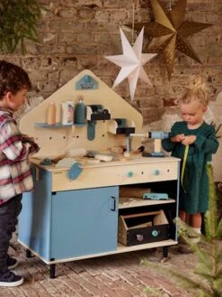 Grand établi De Bricolage En Bois FSC® Et Métal Bleu - Vertbaudet -Magasin De Périphériques Pour Enfants grand etabli de bricolage en bois fsc et metal 5
