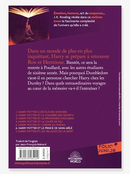 Harry Potter Et Le Prince De Sang-Mêlé -T6 - GALLIMARD JEUNESSE Violet - Gallimard 4 Harry Potter Et Le Prince De Sang-Mêlé -T6 - GALLIMARD JEUNESSE Violet - Gallimard – Image 2
