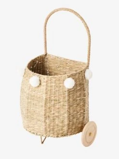 Panier à Roulettes Herbier Blanc - Vertbaudet -Magasin De Périphériques Pour Enfants panier a roulettes herbier 2
