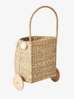 Panier à Roulettes Herbier Blanc - Vertbaudet -Magasin De Périphériques Pour Enfants panier a roulettes herbier 4