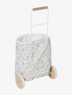 Panier De Courses à Roulettes En Métal, Tissu Et Bois FSC® Gris - Vertbaudet -Magasin De Périphériques Pour Enfants panier de courses a roulettes en metal tissu et bois fsc 4