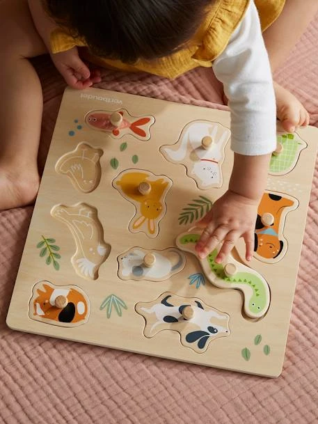 Puzzle Boutons Animaux De Compagnie En Bois FSC® Multicolore - Vertbaudet 4 Puzzle Boutons Animaux De Compagnie En Bois FSC® Multicolore - Vertbaudet – Image 2