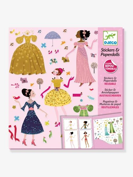 Stickers Repositionnables Robes Des 4 Saisons DJECO Rose - Djeco 3 Stickers Repositionnables Robes Des 4 Saisons DJECO Rose - Djeco